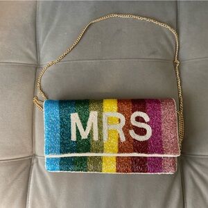 Mrs. Rainbow clutch with chain